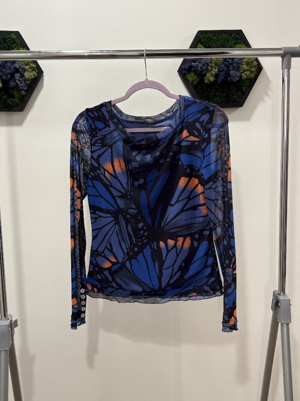 Blue & Orange Butterfly Top